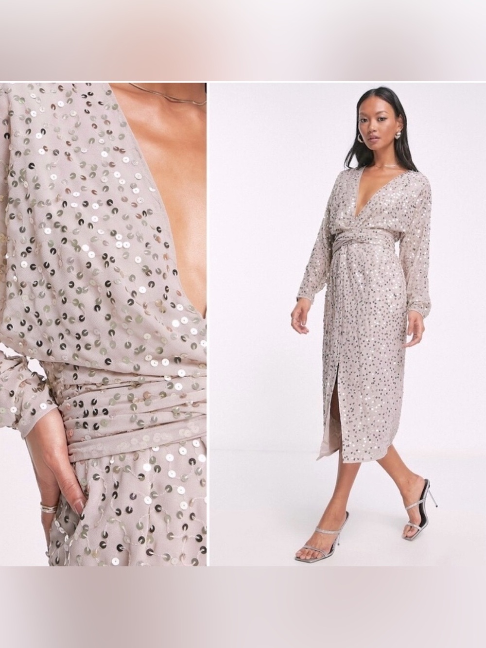NWT ASOS Embellished Sequin Midi Dress
